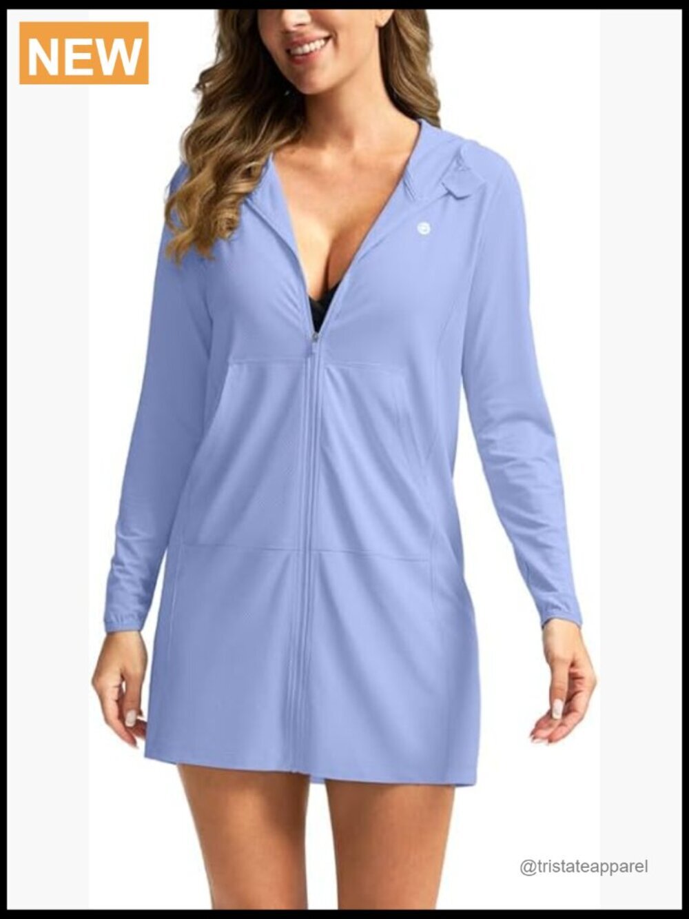 UPF 50+ Swim Cover Up Sun Protection Hoodie Long Jacket SPF Lightweight Beach